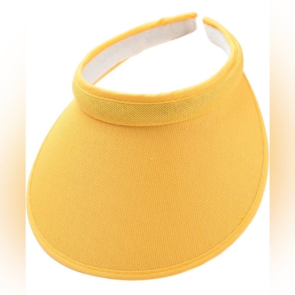 Yellow Unisex Cloth Covered Sun Visor Hat